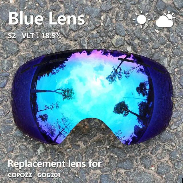 Lente Sunny Cloudy para Óculos de Esqui GOG-201 Anti-Fog UV400 Esférica Grande