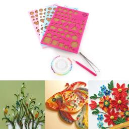 Placa de modelo de papel artesanal, faça você mesmo, pinça + pinça + caneta com fenda para recortes, kit de ferramentas de molde, artesanato de papel, faça você mesmo, crimpador de arte, livros de recortes - Image 1