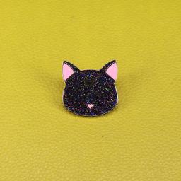 Pino duro do esmalte da cabeça do gato com corpo do brilho - Image 1