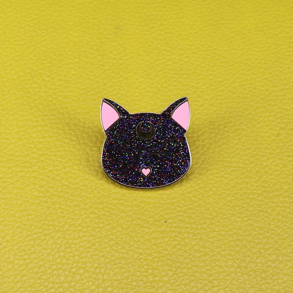 Pino duro do esmalte da cabeça do gato com corpo do brilho - Image 1