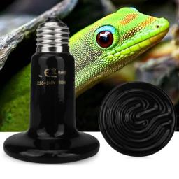 E27 interface suporte da lâmpada de aquecimento do animal estimação lâmpada de luz infravermelho preto cerâmica emissor lâmpada calor réptil animais aquecedor broker - Image 1