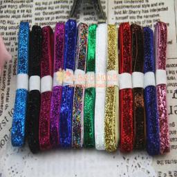 Fita de veludo para decoração de festa, 3/8 polegadas, 9-10mm, 10y/rolos, glitter, metálico, glitter, faixa com laço, decoração para casamento - Image 1
