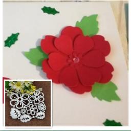 Molde de corte de metal de flor, 8 peças, molde de flores, scrapbook, papel, artesanato, faca, molde, lâmina, estêncil, cortador - Image 2