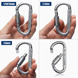 Alta qualidade de alumínio mosquetão d-ring chaveiro kit de viagem equipamentos de acampamento montanhismo gancho acessórios de escalada - Image 3