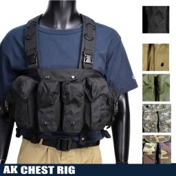 Outdoor Peito Rig, Porta-revistas, CS Wargame, Paintball, Caminhadas, Colete de caça, AK 47 - Image 1
