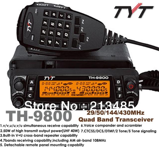 TYT TH-9800 Transceptor Móvel Quad-Band 50W Scrambler