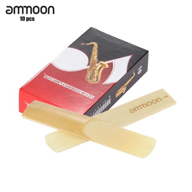 Palhetas de Bambu Ammoon para Saxofone Tenor Bb - 10 Unidades, Força 3.0, Acessórios Essenciais