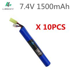 10 pçs 2s 18650 bateria de energia rc lipo 7.4v 1500mah 30c akku mini airsoft brinquedos arma bateria rc modelo tamiya frete grátis - Image 1