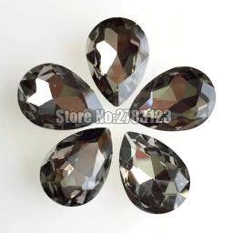 Strass com formato de gota, ponta cinza boa qualidade aaa + cristal de vidro, 4x6mm 6x8mm 7x10mm 10x14mm 13x18mm 18x25mm - Image 1