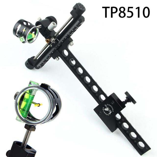 Bow Sight de Alumínio Composto 4x com Micro Ajuste e Pólo Longo - Acessório Ideal para Tiro com Arco com Zoom Único e 1 Pin 0,059