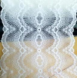 Fita elástica super larga do laço, preto e branco, guarnição elástica do laço, acessórios de costura DIY, decoração Home, quente, 21cm, 1 m - Image 3