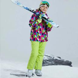 -30 graus crianças conjunto de roupas meninos menina crianças snowboard terno de esqui à prova dwaterproof água esportes ao ar livre jaqueta calças roupas snowsuit adolescente - Image 2