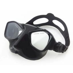 Top engrenagens de mergulho baixo volume máscara de caça submarina e tubo de respiração de silicone flexable conjunto de máscara de snorkel preto para adulto - Image 2