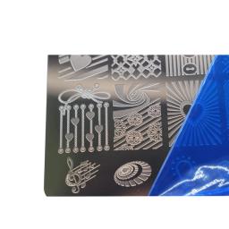 Modelo de carimbo retangular floral com 9 modos, crânio engrenagem, placa para manicure, arte de unha, placas de estampagem de imagem, ferramentas de estêncil - Image 5
