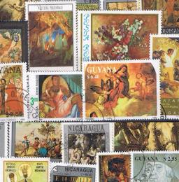 Novo 50 Pçs/lote Artista Pintar Pinturas Famosas Todos Diferentes De Muitos Países NÃO Repita Selos Postais para Colecionar - Image 3