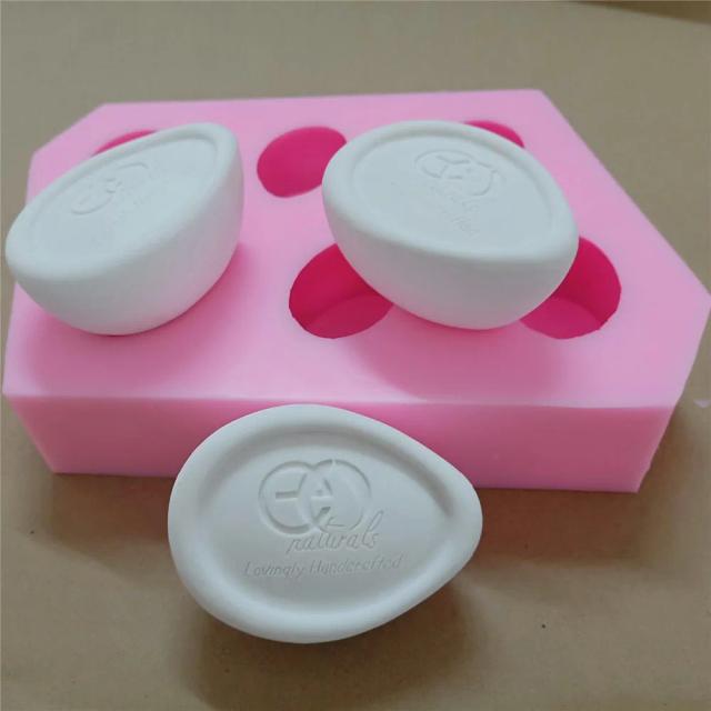 Molde de Silicone Personalizado com 6 Cavidades e Logotipo para Sabão e Bolos