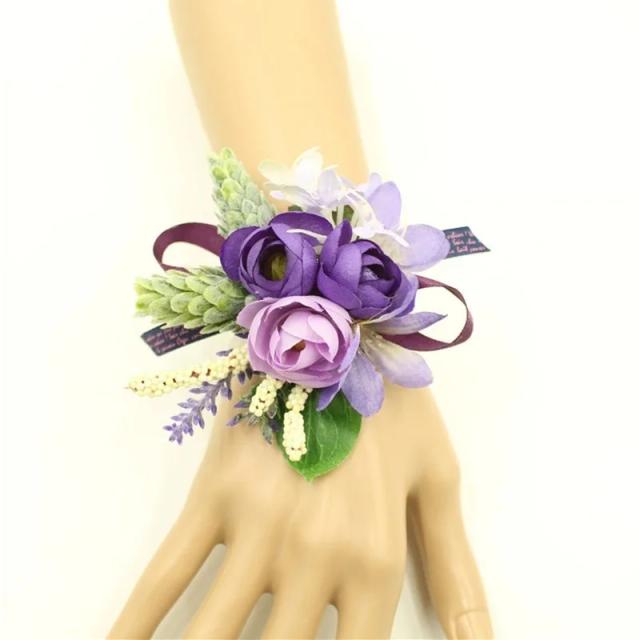 Corsages de Pulso e Boutonnières em Seda Rosa para Casamentos e Formaturas - Decoração Elegante com Lovegrace