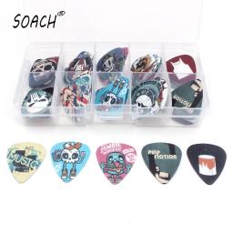 Soach conjunto de palhetas para guitarra 10 grades, 1 par de palhetas para violão dos desenhos animados, 1 conjunto com 50 peças - Image 1