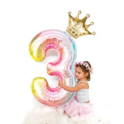Balões metalizados de arco-íris com 2 tamanhos e 32 polegadas, decoração para festa de aniversário infantil, faça você mesmo - Image 1