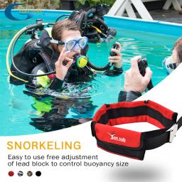 Cinto de mergulho com fivela de aço inoxidável ajustável 4 ou 3 bolso, equipamento aquático para caça submarina, 4 cores - Image 2
