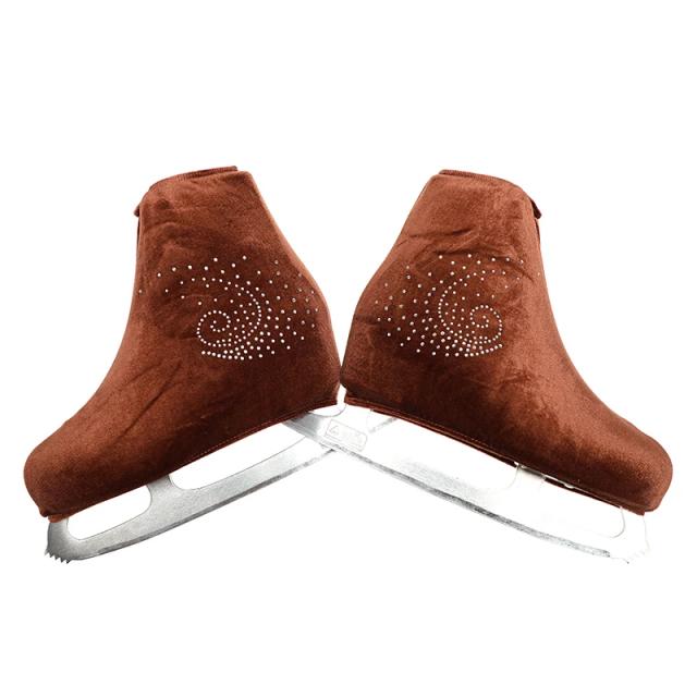 Capa Protetora Nasinaya para Sapatos de Patinação em Veludo com Strass Brilhante - Acessórios Elegantes para Crianças e Adultos