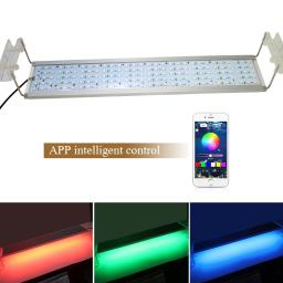 Luminária led rgb smd 5050 para aquário, extensível, lâmpada led para tanque de peixes, suporte com prendedor - Image 1