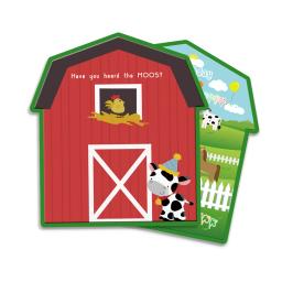Convites para festa de aniversário de crianças, decoração para eventos infantis com animais de fazenda - Image 3