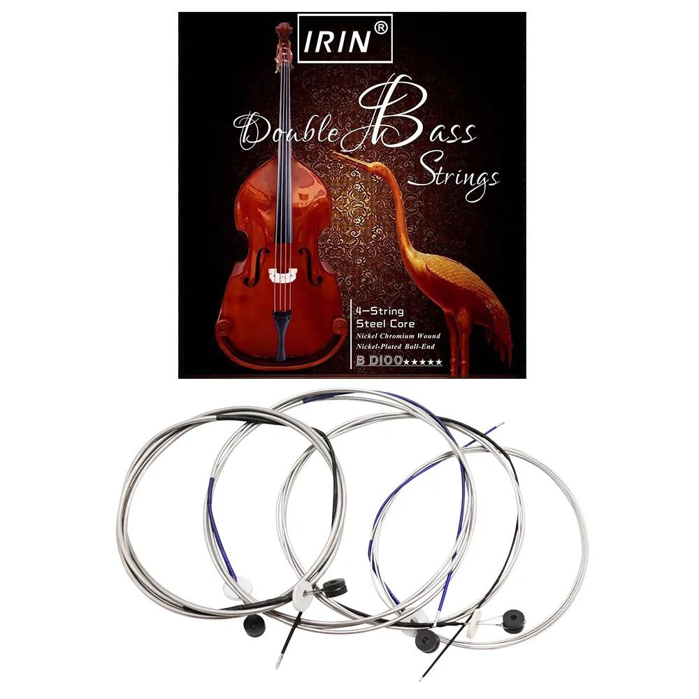 IRIN-Conjunto Completo Contrabaixo Cordas de Cordas, Aço Núcleo Níquel, Chromium Wound, Ball End, G-D-A-E, 4Pcs - Image 1