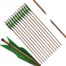 De madeira Caça Besta Seta, Handmade Recurve Bow, Longbow Parafusos, Hot Archery, Fit, 25-50lbs, 6PCs - Image 5
