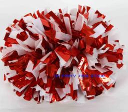 Livre shipping.130g, torcendo cheerleader fadeless metálico pompom plástico branco pom com baton lidar com produtos cheerleading - Image 5