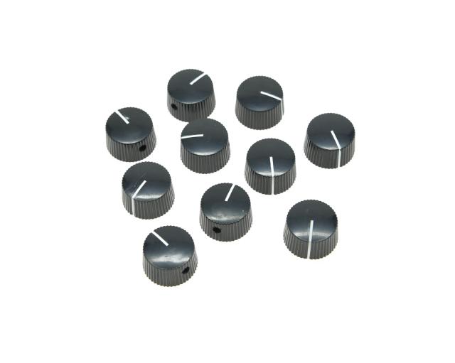 Botões de Amplificador de Guitarra Vintage Preto - Conjunto com 10 Peças no Estilo Barril