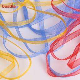 20 jardas/lote 3mm fita de organza para decoração de casamento arco artesanato webbing presente envoltório diy feito à mão material decorativo - Image 6