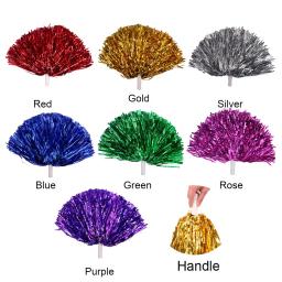 Pompons flâmula metálicos para dança de torcida, punho plástico, torcendo bola, decoração do clube, fornecimento do esporte, 1 pc, 1 par - Image 5