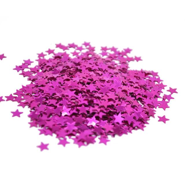 Confete Brilhante Estrela Dourada para Decoração de Mesa em Fiestas de Aniversário, Casamento e Natal - 15g, Tamanhos 6mm e 10mm