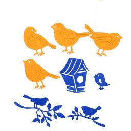 Molde de corte para aves em ramos, forma de metal para corte de fustela, scrapbooking - Image 1