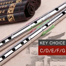 Flauta profissional de aço inoxidável com 8 furos, flauta chinesa dizi de metal, instrumentos musicais clássicos em madeira - Image 2