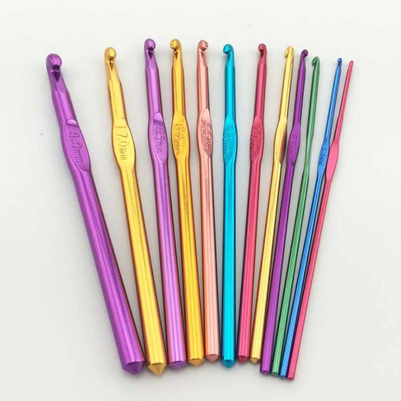 Alumínio Alloy costura agulha, Crochet ganchos, Knit Weave Craft, costura ferramenta, agulhas de tricô, 2mm, 3mm, 4mm, 5mm, 6mm, 7mm, 1Pc - Image 1