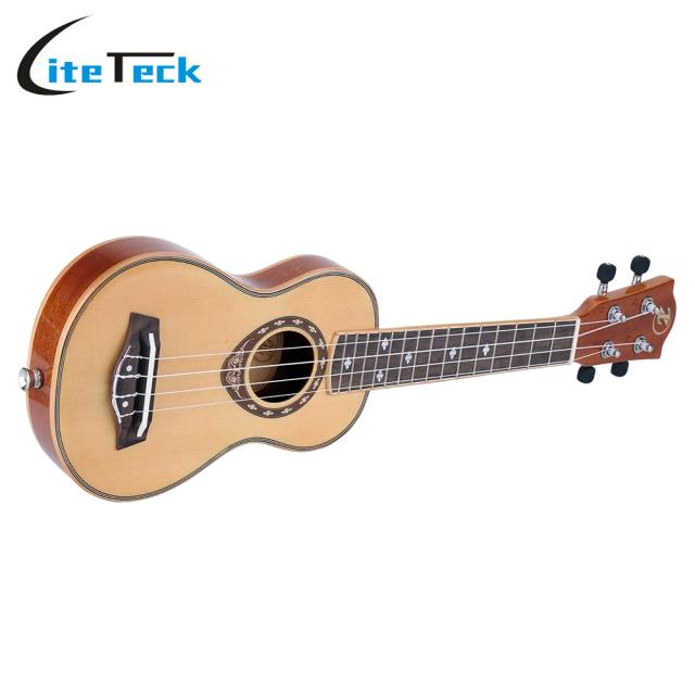 Ukelele Soprano 21" com Design Slim e Superfície de Alto Brilho, Placa de Dedo em Mogno e Corda Delicada para Ajuste Perfeito