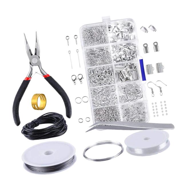 Kit Completo para Iniciantes em Joias: Caixa com Acessórios para Brincos, Pulseiras, Colares e Projetos DIY de Artesanato