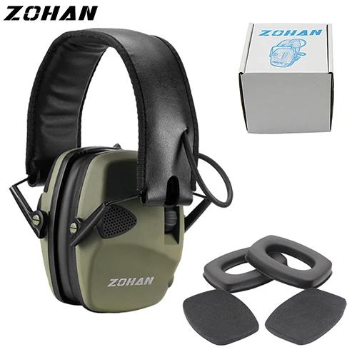 Headset Eletrônico Zohan para Tiro com Cancelamento de Ruído e Almofadas Substituíveis - Proteção Auditiva Tática para Caça