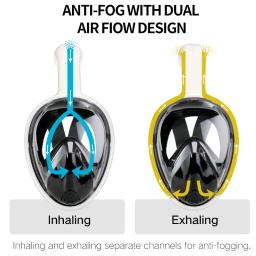 COPOZZ Profissional Snorkeling Máscara De Mergulho Subaquático Mergulho Completo Face Snorkel Máscara Anti Fog Goggles para Adultos Equipamentos De Natação - Image 3