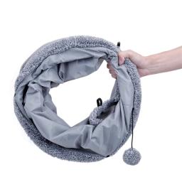 Brinquedo túnel para gatos, brinquedo grande e longo com bola de jogo, camurça de cor pura, gatinhos s/m dobrável, suprimentos para animais de estimação, estrutura de aço - Image 5