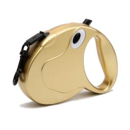 Novidade produto para animais de estimação alta qualidade coleira de cães cordas retráteis coleira dourada e prateada arnês para cão coleira extensível automática - Image 3