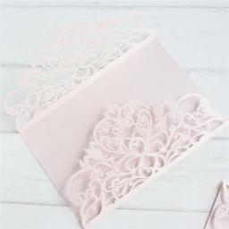 Convites de festa com envelope e flor de quinceañera, decoração de festa com impressão personalizada de 50 unidades - Image 6