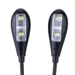 Dupla Flexível Duplo Flex Piano Suporte de Música, Livro Luzes, Lâmpada de leitura, Clip-on Table Desk Lamp, USB, AAA operado, Gooseneck, 4 LEDs - Image 4