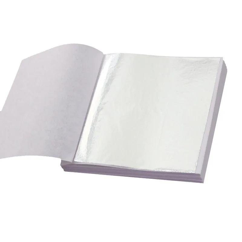 Folhas de papel para arte artesanal, folhas de imitação de ouro/prata/cobre com 100 peças para folha de papel folha dourada para decoração de artesanato faça você mesmo - Image 1