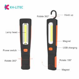 Lanterna led magnética recarregável usb, lâmpada de inspeção para acampamento, escalada e acampamento com 2 modos - Image 3