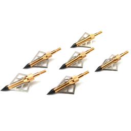 12 peças broadhead de caça de alta qualidade 100 grãos 3 lâminas de aço dourado cabeça de flecha para tiro arco e besta flechas - Image 4