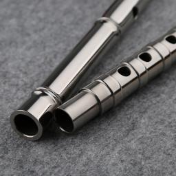 Flauta profissional de titânio com 2 seções de metal, instrumento musical de sopro, flauta clássica de 8 furos, tubo de titânio - Image 5