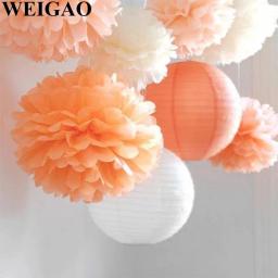 Weigao-papel pom poms, 10/20/30cm, para festa de aniversário, pano de fundo, pompons de papel, flores, decoração do casamento, baby shower, 5pcs - Image 3